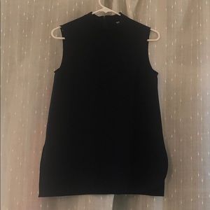 Sleeveless navy blue rayon tunic